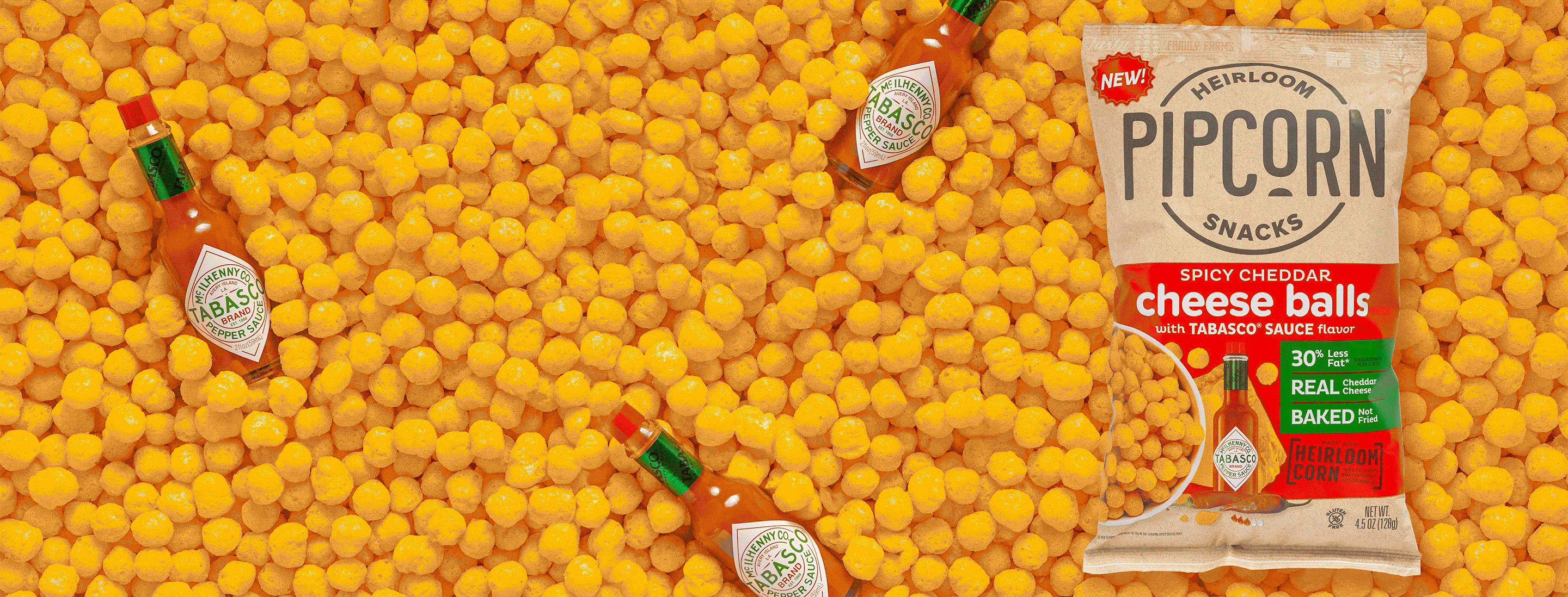 Spicy Cheddar with TABASCO® Sauce Flavor – Pip's Heirloom Snacks