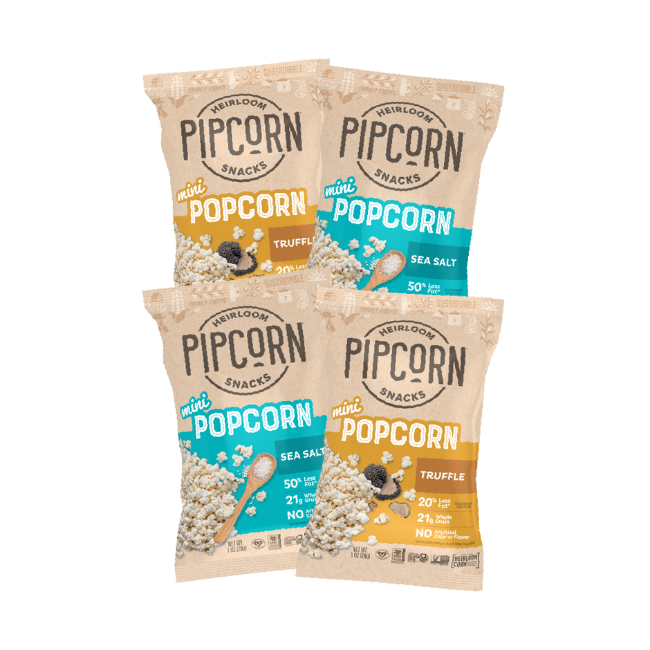 Pipcorn Pipcorn Heirloom Snacks: Popcorn, Cheese Balls, Corn Chips