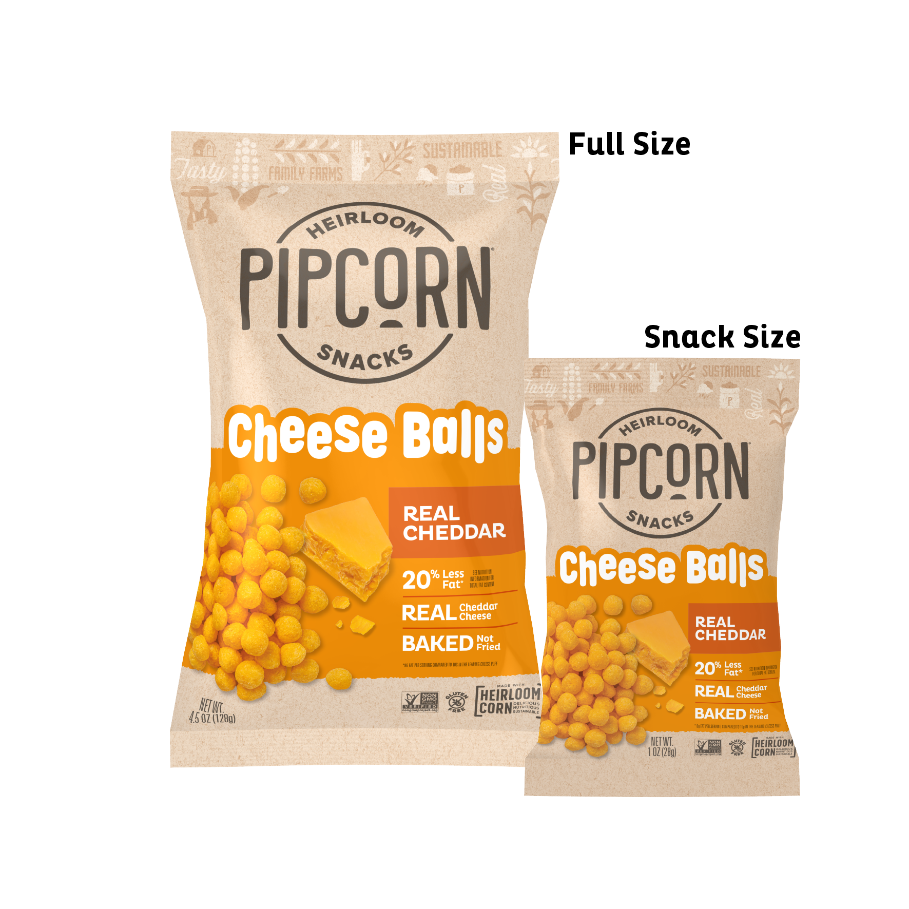 Cheddar Heirloom Cheese Balls GlutenFree & Organic Cheese Pipcorn