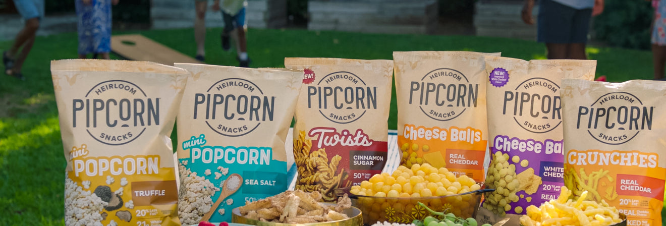 Pipcorn Pipcorn Heirloom Snacks: Popcorn, Cheese Balls, Corn Chips
